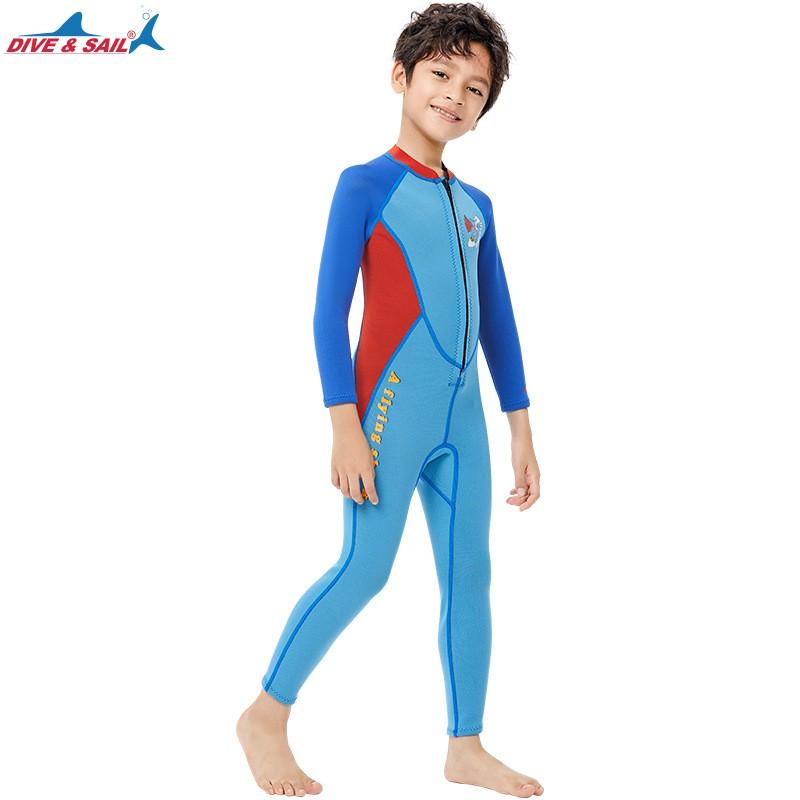 Kids 2.5mm Neoprene Wetsuit Full Body Long Sleeve Snorkeling Swimming Surfing Winter Fall