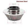 New 76MM Iron Stainless Steel Sports High Power Flow Cold Air Filter Universal Car Cone Air Intake Filter Induction Kit OFI073
