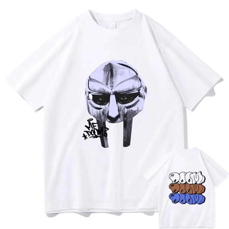 Rapper Mf Doom Mask Madlib Madvillain Graphic Print Tshirt Men Hip Hop Fashion Trend Tshirts Male Vintage Oversized T Shirts