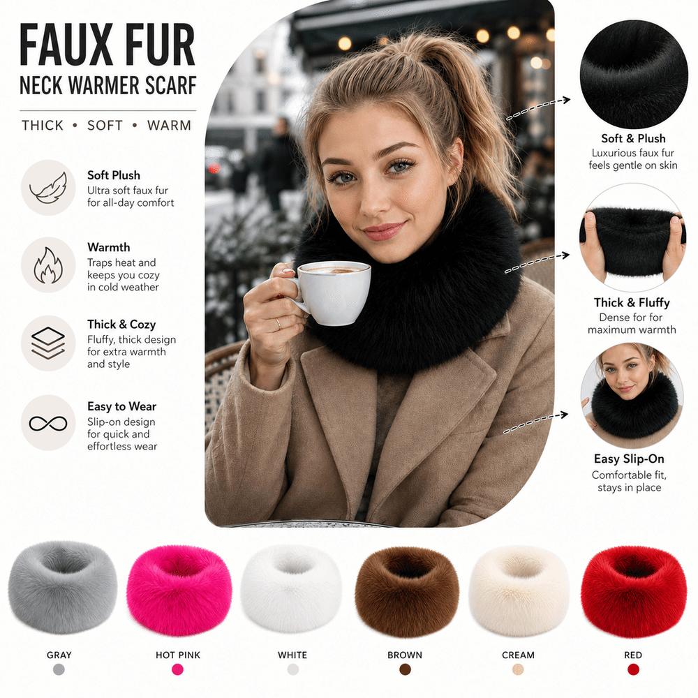 Soft Plush Texture Neck Scarf Solid Neck Wrap New Plush Neck Muffler Winter Accessory