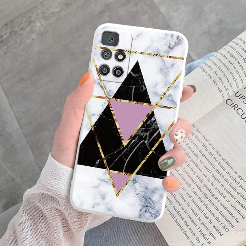 Marble Pattern Phone Case For Redmi 10 Redmi10 Protective Cover Case Pink Gold Marble Soft Silicone Funda For Xiaomi Redmi 10