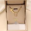 18K Gold Plated Stainless Steel Double Layer Cross Necklace for Women - Simple Ins Style Clavicle Chain Choker