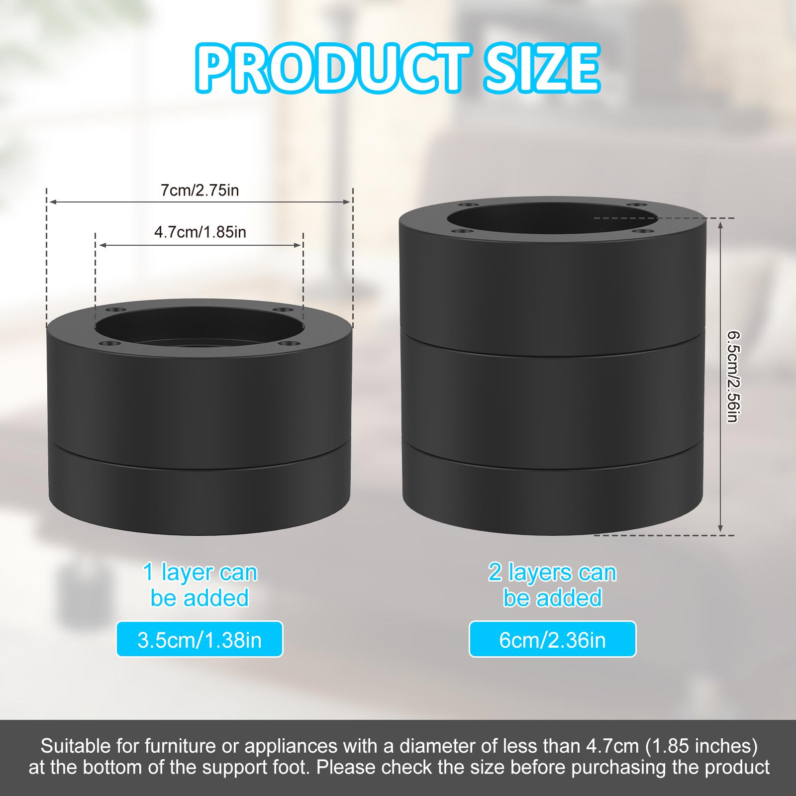 Круглые подъемные механизмы для мебели, прочные, 2,36-дюймовые, регулируемые подъемные механизмы для кроватей и стульев, противоскользящие подъемные механизмы для стиральной машины, подъемник для дивана