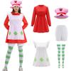 Strawberry Shortcake Costume For Women 1980s Vintage Cartoon Dress Halloween Cosplay Outfit Pink Baker Hat & Dress Set Takerlam