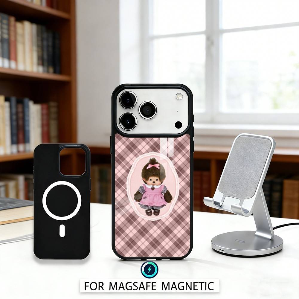 Cute M-Monchhichis Phone Case For iPhone 17,16,15,14,13,12,Pro,Max For Magsafe Magnetic Wireless Charging
