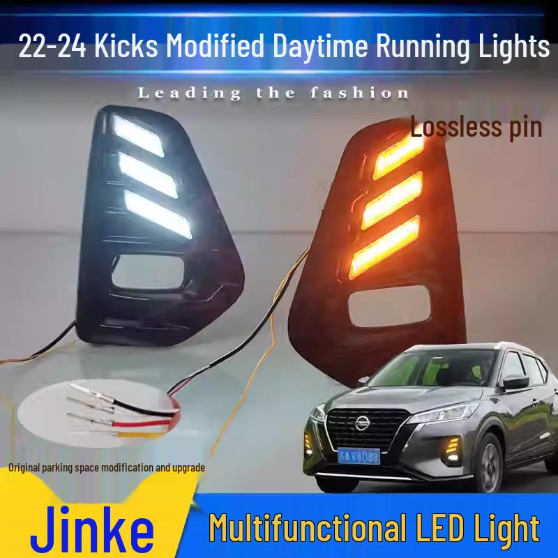 LED Flowing Daytime Running & Fog Light Frame for 2022-2024 Nissan Kicks