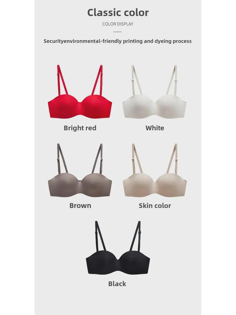 Sleek Strapless Non-Slip Tube Top Bra: Invisible, Seamless, and Supportive Without Underwire