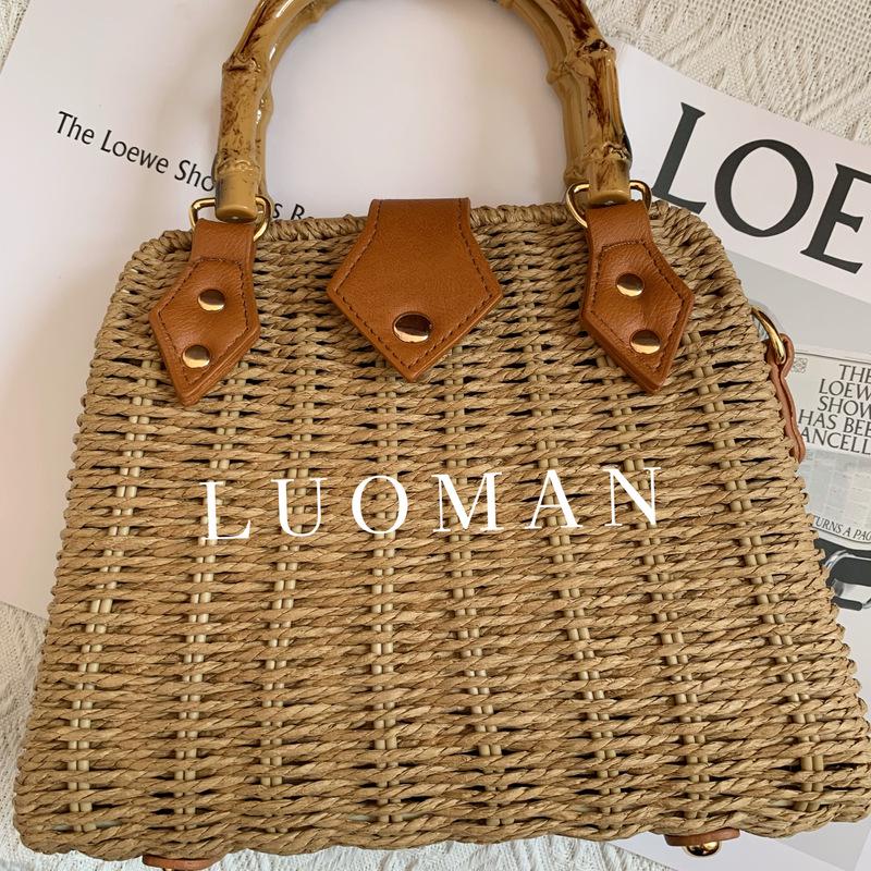 Damska Ręcznie Robiona Pleciona Torba Crossbody ze Słomy - Styl Mori Holiday