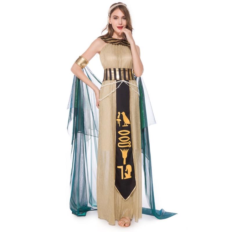 Man Egyptian Costume Set Women Egypt Queen Outfit Egyptian Collar Wristbands Belt Decorations for Halloween Cosplay