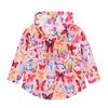 Fall Girls Butterfly Print Waist Jacket Girls Double Layer Hooded Zipper Shirt Fashion Windbreaker Jacket