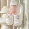 Summer Baotou Cool Slippers Ladies Bathroom Bath Home Indoor and Outdoor Wear Smooth Flat Bottom Beach Hole Shoes Women