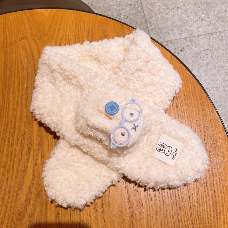 Charming Cartoon Rabbit Plush Gloves - Warm Velvet Lined Winter Mittens for Women and Students