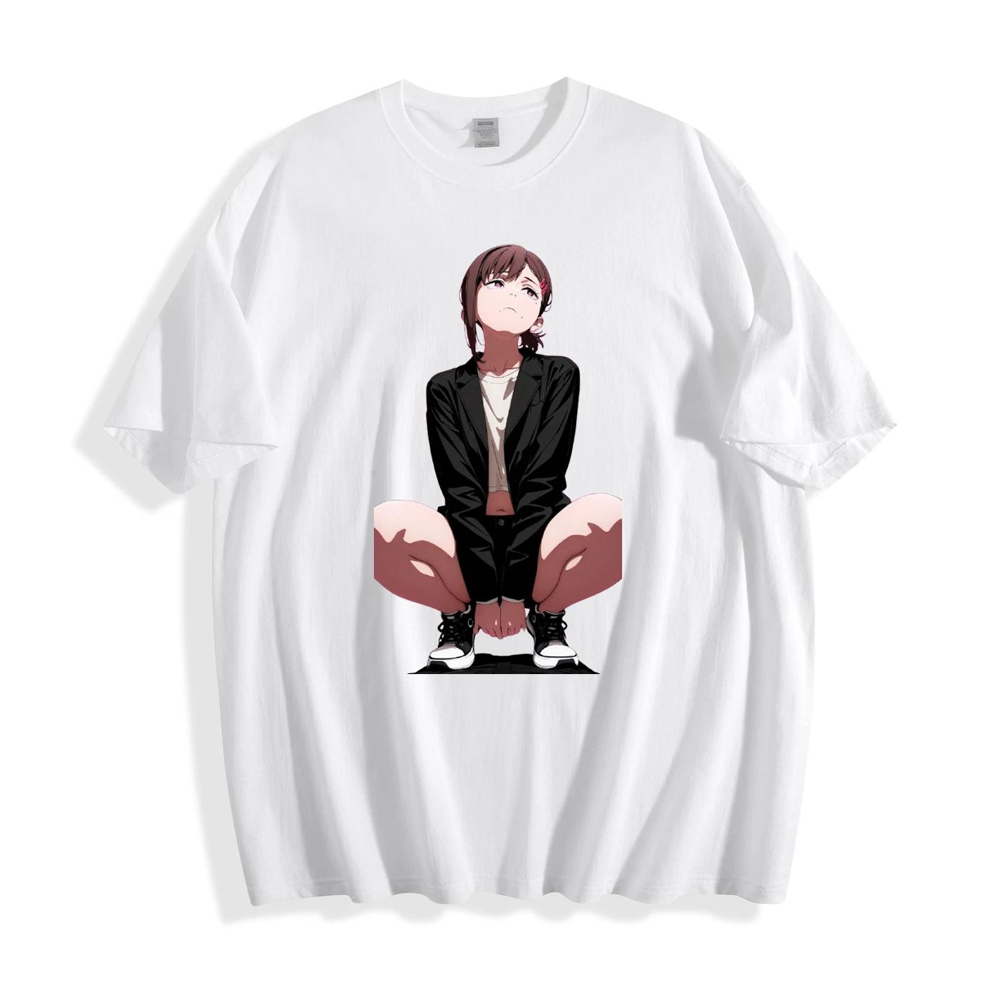 Anime Girl Casual Pose Graphic T-Shirt - Stylish Urban Design Unisex Tee 3XL