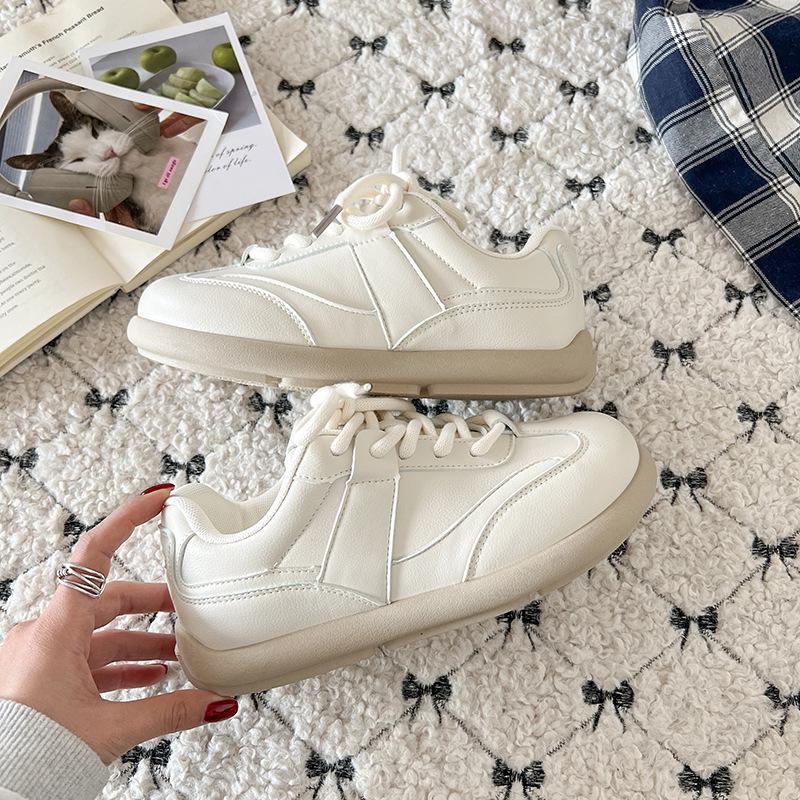 Spring new German training platform Forrest Gump sports board shoes women's niche design breathable student white shoes