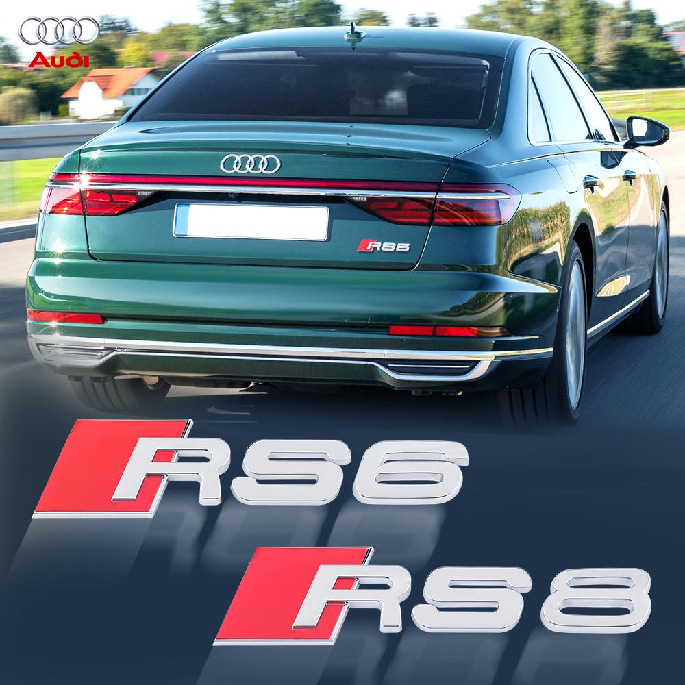 3D ABS RS3 RS4 RS5 RS6 RS7 RS8 Emblem Car Body Rear Trunk Decoration Stickers Accessories For  kcpn5 A4 A6 C7 8V B6 B7 Q7 B8 A3 8P