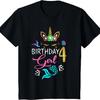 Kids 4 Years Old Unicorn Shirt Mermaid Tail 4th Birthday Girl T-Shirt
