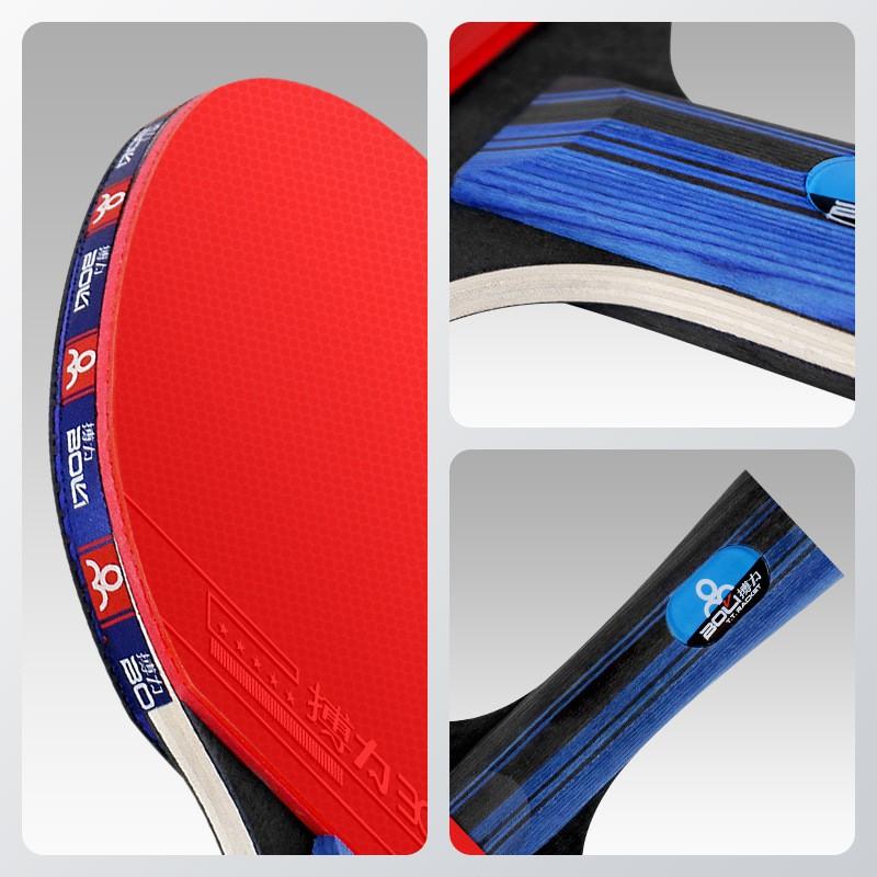 3-Star Beginner Table Tennis Racket Set Solid Wood Blade Short Long Handle Options Anti-Spin Rubber Students New