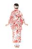 Mobbunny Perfect for Fireworks Summer and Photo Easy To and Includes Flower Hair Set In Pink with Cherry Blossom Women's Yukata/Furisode Set,