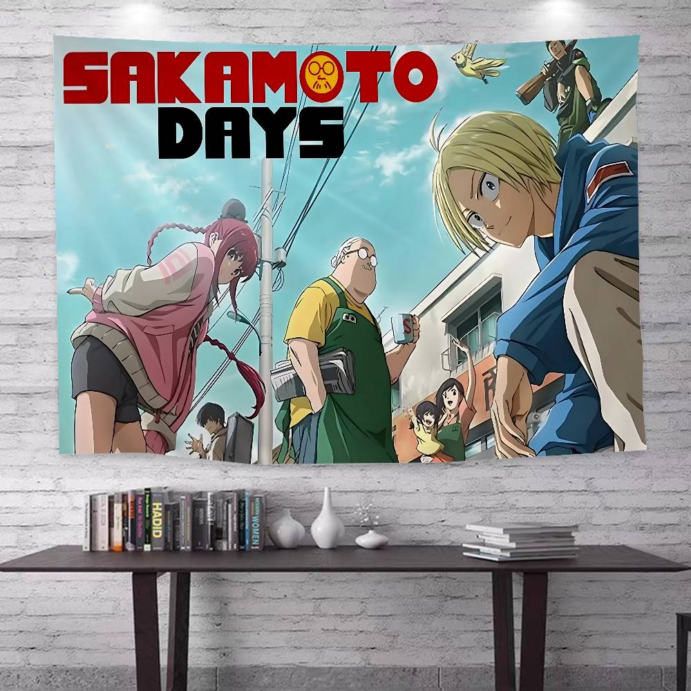 Popular Action Anime Sakamoto Days Tapestry Art Printing Art Science Fiction Room Home Decor Wall Art Decor