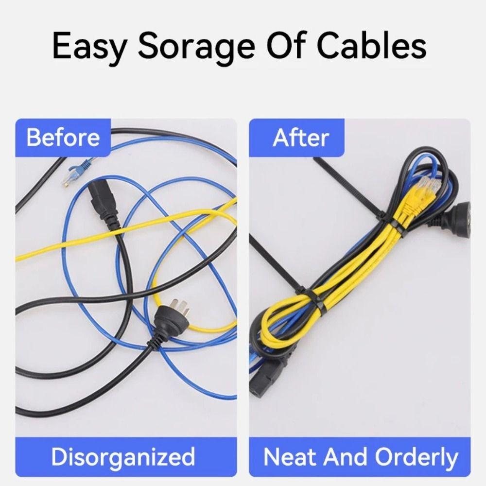 100pcs Reusable Bundle Belt Nylon Strapping Tape Household Goods Cable Ties  Office