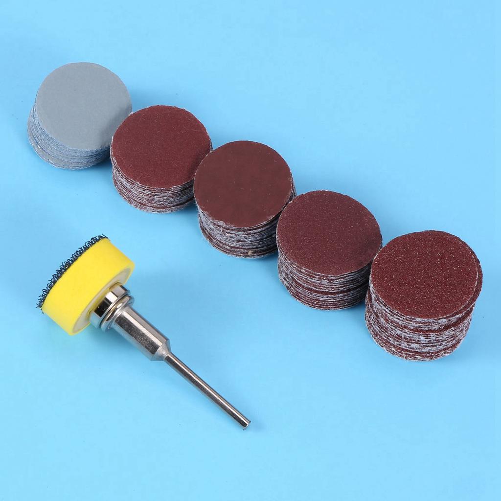 A84E-300Pcs 25Mm 1 Inch Sander Disc Sanding Disk 100-3000 Grit Paper With 1Inch Abrasive Polish Pad Plate + 1/8 Inch Shank