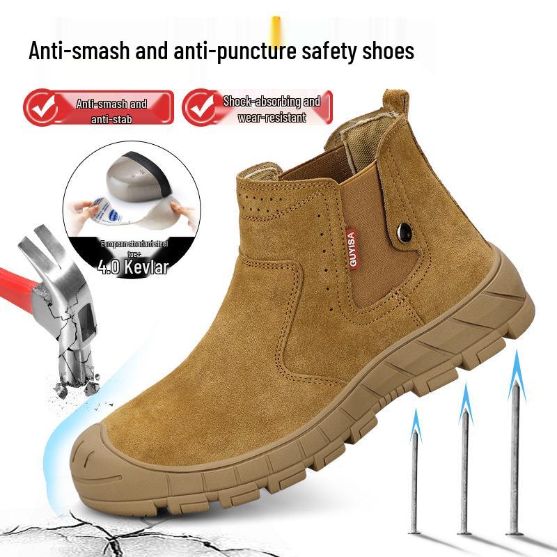 Men's Fire-Resistant Steel Toe Work Shoes - Anti-Smash, Anti-Piercing, Anti-Scald, Comfortable and Safe.