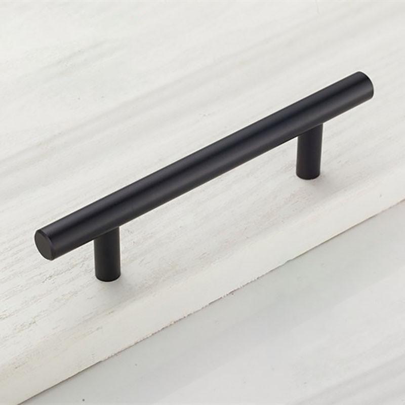 Sleek Black Stainless Steel T Bar Handles For Stylish Kitchen Cabinet Drawer Knobs