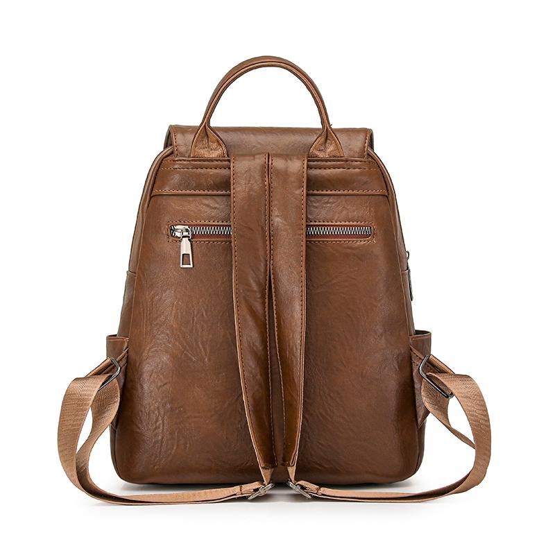 Umwandelbarer Klappen-Rucksack-Tasche mit Seitentaschen, lässiger Faux-Leder-Tagesrucksack für Damen, für den täglichen Gebrauch