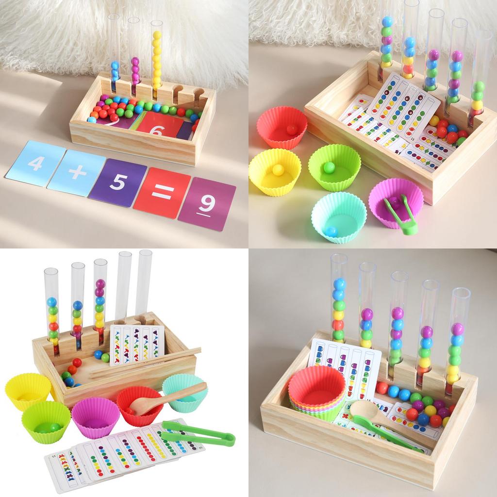 Early Wooden Learning Color Matching Test Bead Toy For Children Gift