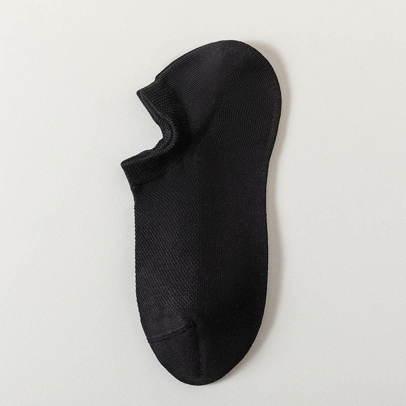 Women's Summer Thin Mesh Pure Color Breathable Sweat Absorbing Antibacterial Deodorant Short Boat Socks