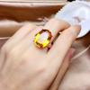 2026 Mode Inlay Zirkon Citrin Anhänger Offener Ring Damen Halskette