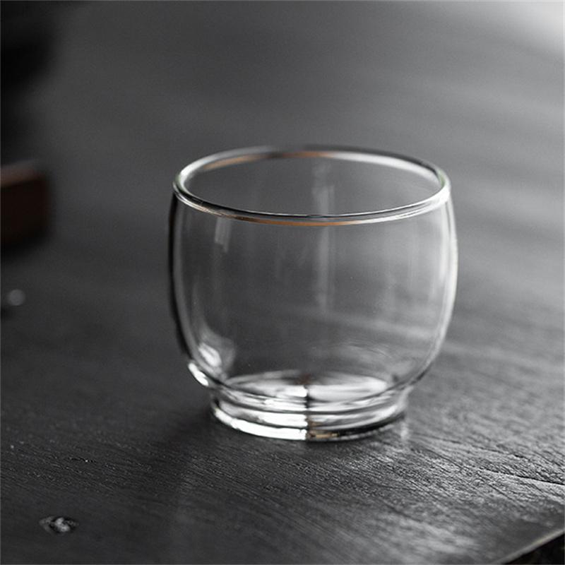 6pcs/Lot 100ml Small Kung Fu Tea Cup Heat Resistant Puer Glass Teacup Tasting Sake Wine Cup Tea Set Accessories Teaware