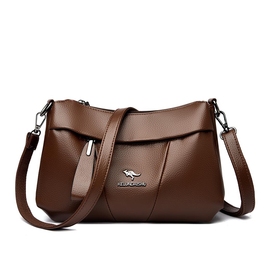 Ladies' Bucket Bag, Fashionable Soft Leather, Middle-aged Mom's Bag, Single-shoulder Bag, Crossbody Bag