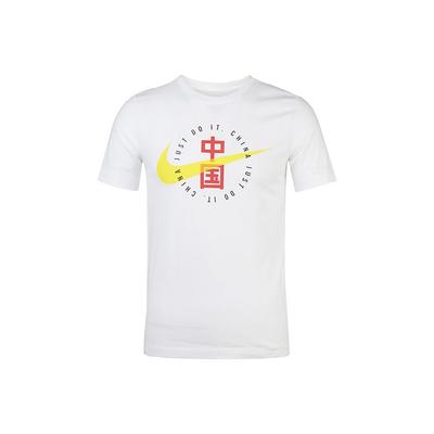 Sportswear Chinese Lettering Short Sleeve T-Shirt Men Tops White CZ3575-100