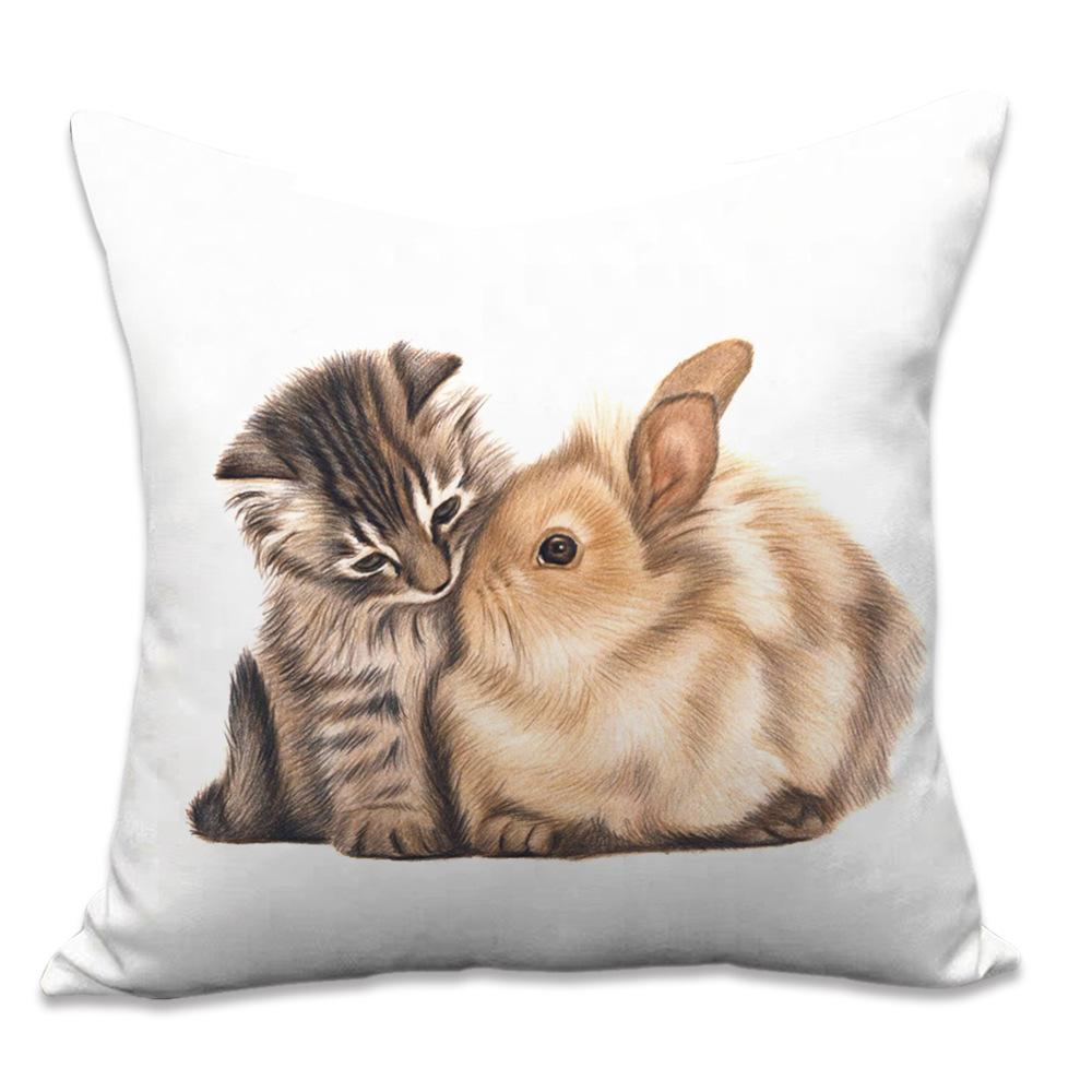 New Summer Retro Style Home Pillowcase Animal Cartoon Printed Pillowcase
