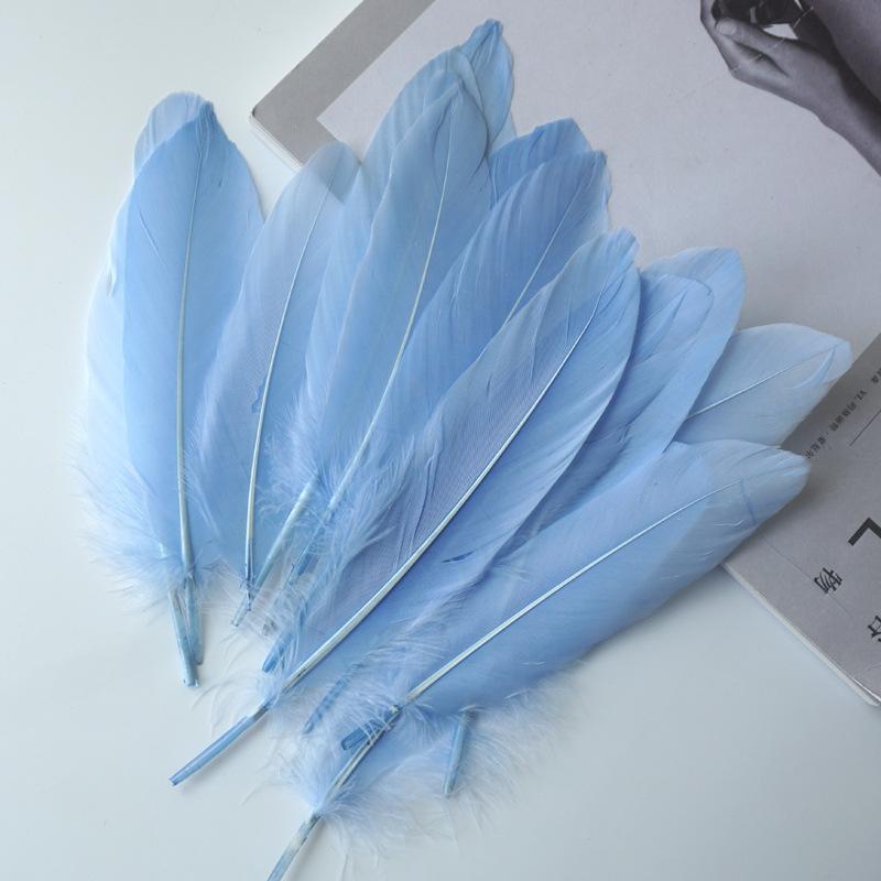 50Pcs White Feather Goose Feather Hard Floating Dream Net Decorative Wings Sun Flower Wall Decoration Kindergarten Handmade Art Class Materials
