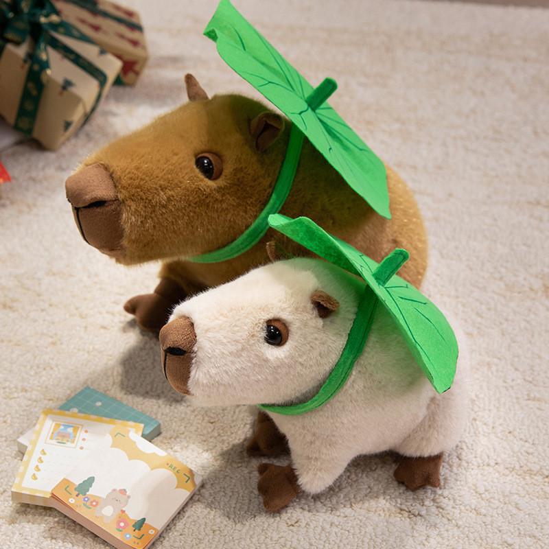 Stuffed Lotus Capybara Animal Doll With Plushfur Material For Gift Teens For