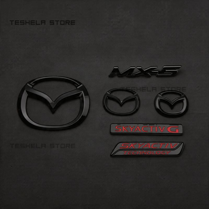 AAEU1 For MAZDA MX5 NC 2005-2015 Car Styling Front Badge Rear Trunk Emblems Car Letters Fender Badge Trunk Nameplate Logo Sticker