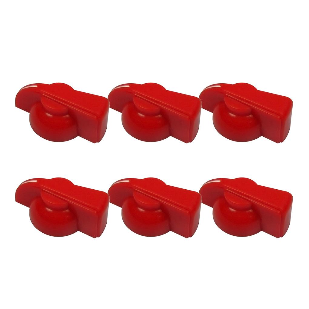 FLEOR 6pcs Big Chicken Head Guitar Amplifier Effect Pedal Knobs ,Red/Black/White Choose