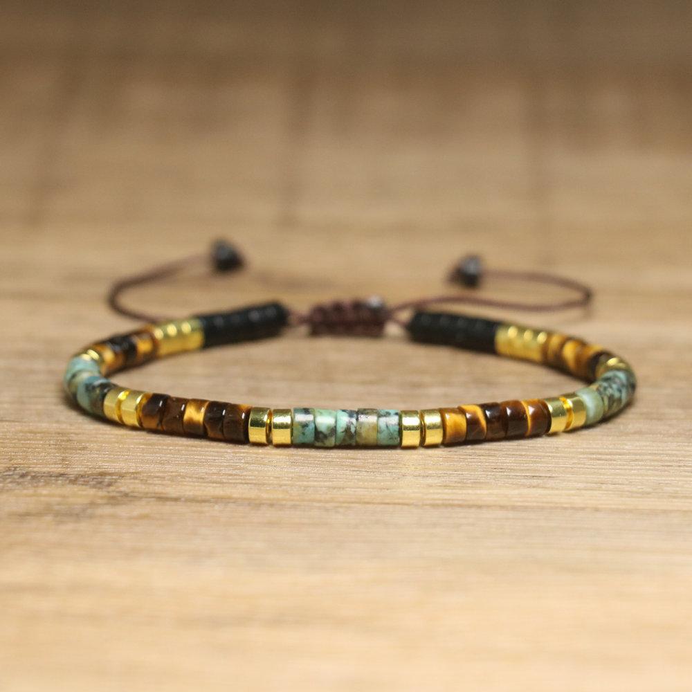 2x4mm Dainty Imperial Jasper Bracelet for Women Handwoven Adjustable Healing Stone Jewelry Alloy Main Material for Anniversary