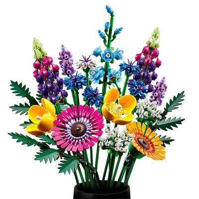 Ewiger Wildblumenstrauß Bausteine Spielzeug, Kreatives DIY Blumenmodell, Geburtstagsgeschenk für Mädchen, Heimdekoration