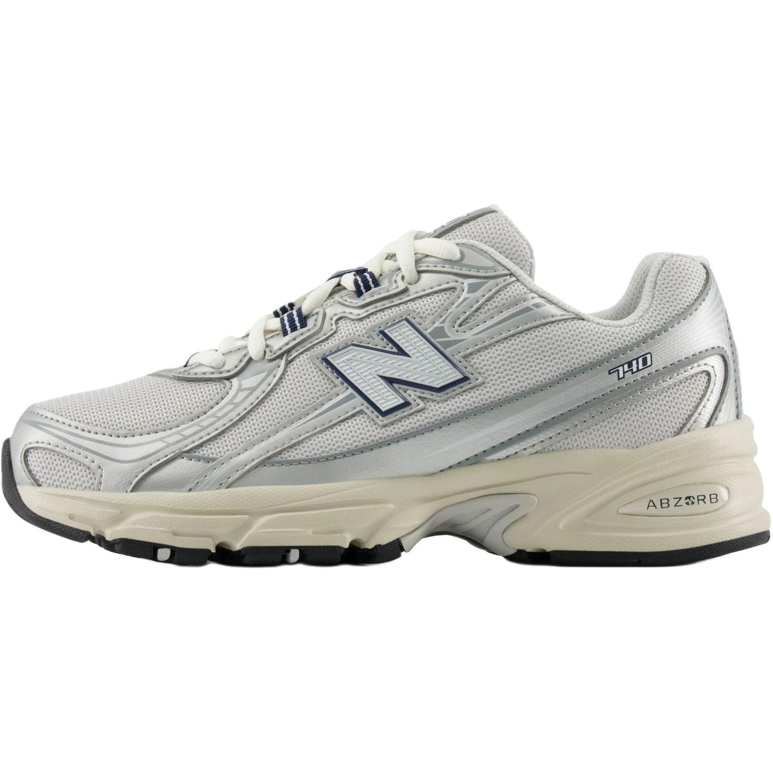 New Balance NB 740 Cushioning Breathable Mid top Kids Lifestyle Shoes White Teenagers GR740WP 37