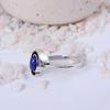 Lapis Lazuli Silver Plated Ring | Geometric Swirl Brass Statement Jewelry | Wisdom Stone Gift