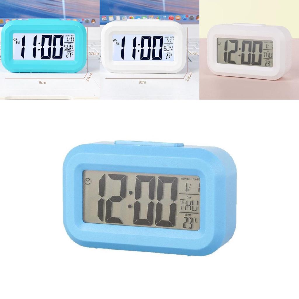 Cartoon Kids Mini Electronic Alarm Clock With Temperature Display Night Light For Childrens Room Decor