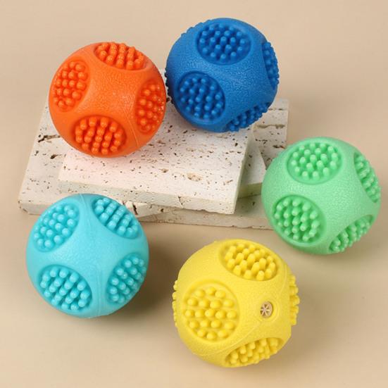 Pet Toy Convex Surface Sound Indoor Play Dog Relief Interactive Toy Bite-Resistant Molar Teeth Cleaning Rubber