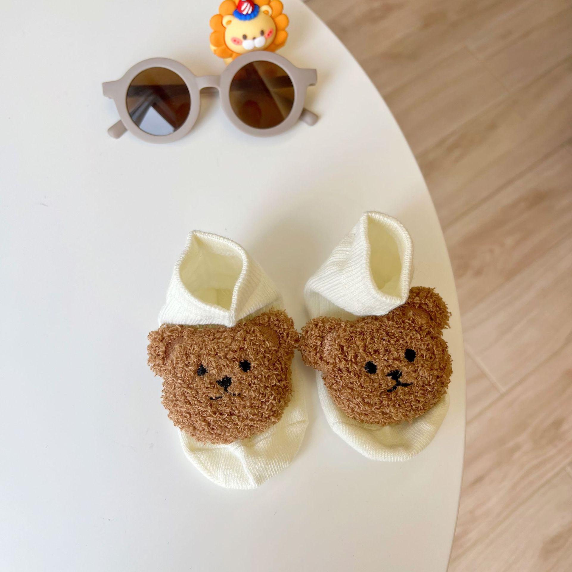 

Протиковзкі шкарпетки для новонароджених із 3D дизайном ляльки з милими мультяшними тваринами для хлопчиків і дівчаток S білий