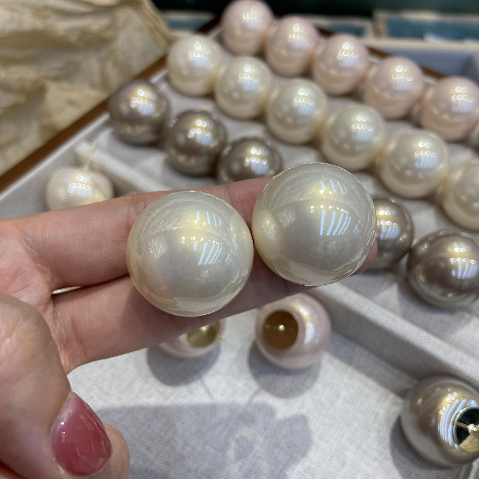 

Ретро небольшой ароматный стиль около 25 мм яблоко большой жемчужно-белый серьги-гвоздики знаменитость высокое чувство индивидуальность шампанское бусины серьги