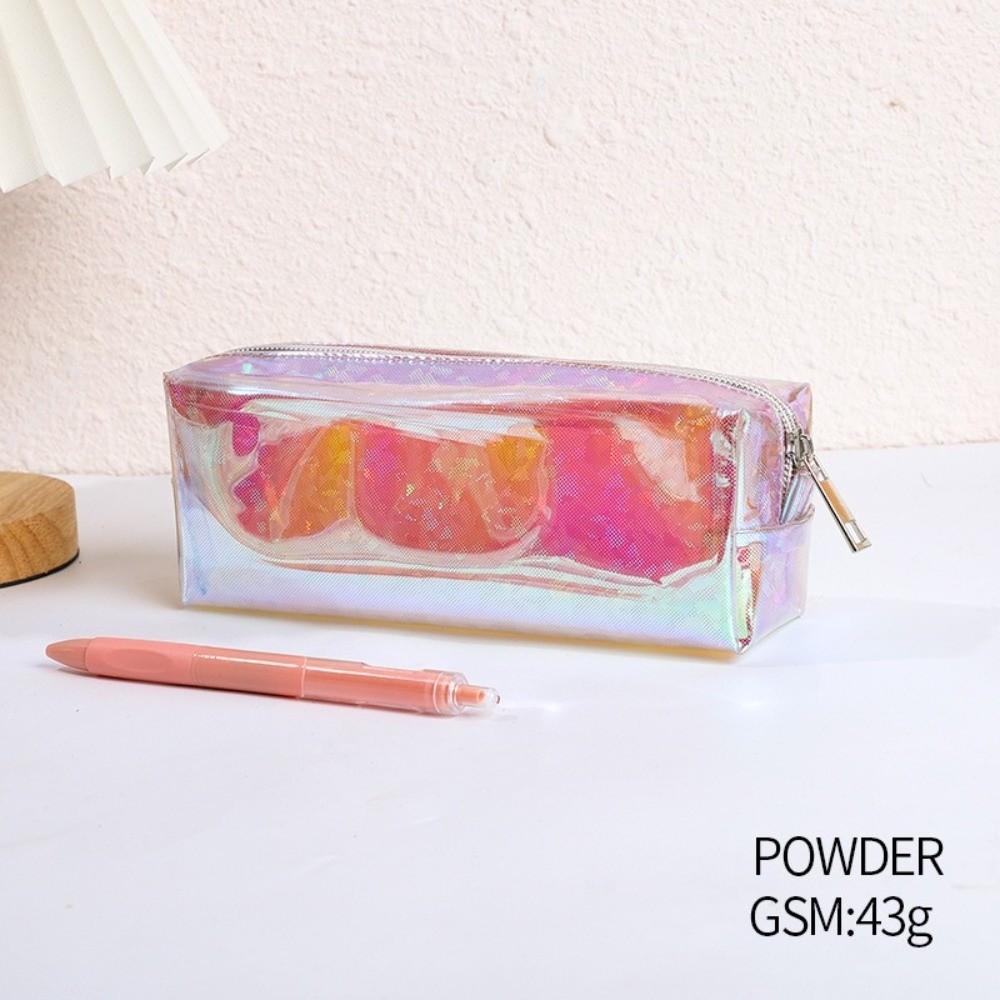 Holographic Laser Pen Bag Shiny Transparent Pencil Pouch Stationery Pouch  School Supplies