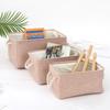 Stylish Linen Storage Basket Desktop Organizer for Home Office Organization