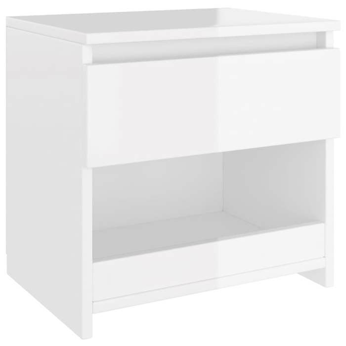 VidaXL Table de chevet blanc brillant 40x30x39 cm bois d’ingénierie 803455